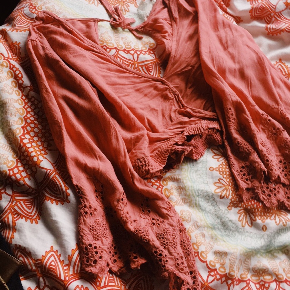 Pink Crop Long Embroidered Sleeves
